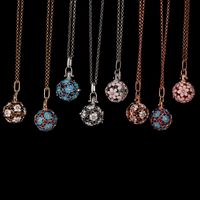 Wholesale Silver Rose Gold Flower Cage Pendant Necklace Big Ball Locket Pendant with Chain for Edison Pearl or Bead mm Love Wish Women Jewelry