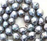 Wholesale gorgeous baroque mm south sea grey pearl necklace silver Clasp