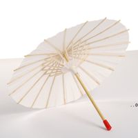 Wholesale Classical White Bamboo Papers Umbrella Craft Oiled Paper Umbrellas Blank Painting Bride Wedding Parasol Stage Decoration LLB13138
