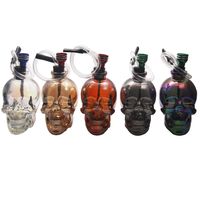 Wholesale Hookah Glass Bongs Water Pipes Oil Burners Colorful Inch Big Skull With Leather Hose Portable Smoking Accessories For Bar Gift Craft Hookahs Bong