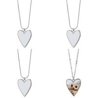 Wholesale Stainless Steel Chain Sublimation Blank Alloy Love Heart Pendants Charm Fashion Women Lady Necklaces Valentines Romantic mo N2