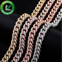 Wholesale Mens Jewelry Hip Hop Iced Out Cuban Link Chain Rapper Luxury Designer Necklace Diamond Choker Real k Gold Plated Very Bling Christmas Gift Hiphop Charms