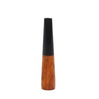 Wholesale HoneyPuff Premium Ebony Wood Smoking Pipe Creative Filter Wooden Pipe Tobacco Cigarette Holder Standard Size Cigarettes Pocket Size