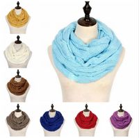 Wholesale Fashion Knitted Warm Scarf Circle Loop Colors Wool Scarves Winter Scarf Women Men Neck Soft Scarves Party Favor DDA687