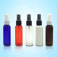 Wholesale 50 ml Colorful white red pink clear amber green blue Plastic Bottles with Black Fine Mist Sprayers perfume spray portable bottle