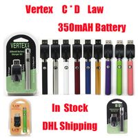 Wholesale Vertex Preheat Battery mAh VV Law Preheating thread Batteries with USB Charger Kit Atomizers Oil Cartridges
