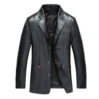 Wholesale Hot Sale Men s Faux Dress Suits Brand Men Bomber Jacket Blazers Veste Cuir Homme Leather Coat