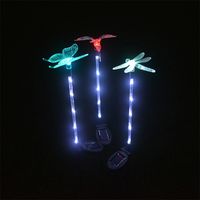 Wholesale Outdoors Solar Powered Led Lights Butterfly Dragonfly And Hummingbird Shape Lawn Lamps Ground Lantern For Courtyard Garden Decoration wn E