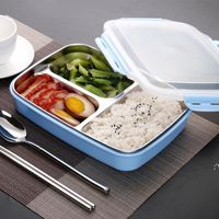 Wholesale Lunch box Stainless Steel Portable Picnic office School Food Container With Compartments Microwavable Thermal Bento Box RRA11172