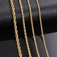 Wholesale 1 piece Gold Color Width mm mm mm mm mm mm Rope Chain Necklace Bracelet For Men Women Stainless Steel Chain Necklace1