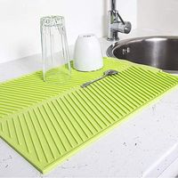 Wholesale Mats Pads Drain Mat Kitchen Silicone Dish Drainer Large Sink Drying Worktop Organizer For Dishes Tableware Placemat