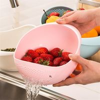 Wholesale Rice Sieve Plastic Colander Sieve Rices Washing Filter Strainer Basket Kitchen Tools Food Beans Sieves Fruit Bowl Drainer Cleaning RRA11821