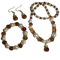 Wholesale Amber Glass Beads Necklace