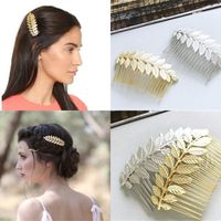 Wholesale Metal Leaf Tuck Comb Wedding Accessories Bride Fashion Hair Fork Sell Well With Golden Silver Colors hp J1