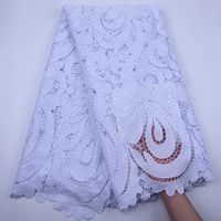 Wholesale 2020 Latest African Guipure Lace France White Water Soluble With Stone Lace fabric High Quality Nigeria Cord Lace