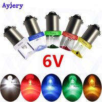 Wholesale Emergency Lights AYJERY V V DC BA9S T4W T11 LED F8 SMD Light Bulb Concave Lens Car Styling White Blue Red Amber Green Auto Bulb