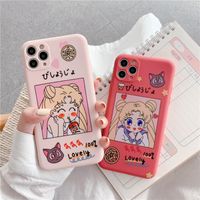 Wholesale Cartoon Sailor Moon Santa Claus Phone Case For iPhone Pro XS MAX X XR S Plus Liquid Silicone TPU Christmas Deer Cover
