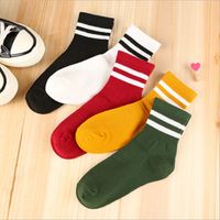 Wholesale Autumn and winter new style cotton socks Parallel bars love tube women s socks Casual wild ladies cotton socks factory