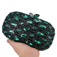 Wholesale Evening Bags Fashion Luxury Green Crystal Female Wedding Bridesmaid Purse Women Party Handbags Chain Day Clutches Sc806