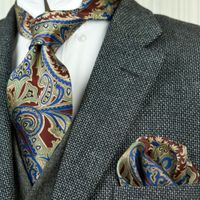 Wholesale Handmade Floral Pattern Geometric Multicolor Mens Ties Pocket Square Bow Tie Silk Printed Neckties Classy Suit Gift For Men