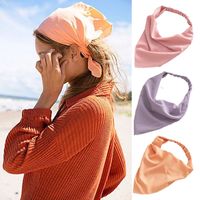 Wholesale 2021 Colors New Trangle Style Hair Scarf Woman Solid Headband Trendy Hair Accessories Headwrap Head Scarves Headwear