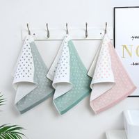 Wholesale T089A Beautiful Water Absorbent cotton wedding gift home quick dry bathing towel blush pink green blue dot face towel1