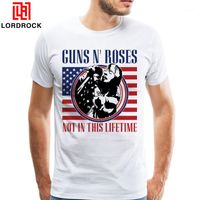 Wholesale Men s T Shirts Brand Cool Design Guns N Roses Flag T shirt Concert Not In This Lifetime Tee Men s XXXL Size Tops Shirt Boyfriend Gift T
