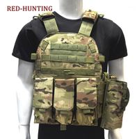 Wholesale Hunting Jackets Tactical Vest With Mag Pouch Molle Chest Rig Paintball Army Combat Multicam1