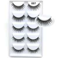 Wholesale Custom own brand E07 factory price pairs d mink natural soft false eyelashes good quality