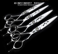 Wholesale Hair Scissors quot Four Gentlemen quot Hairdressing Stylist Special Willow Leaves Cutting Traceless Shear Inch Haircut Thinning Suit