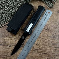 Wholesale BM Infidel Benchmade Knife Auto Automatic Knife black blade Aluminum alloy Handle with Nylon pouch Case Outdoor hunter camping survival tool