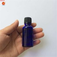 Wholesale ml Small Blue Glass Bottles with Sealing up Stopper Screw Cap Nail Polish Oil Jars lothigh qualtity
