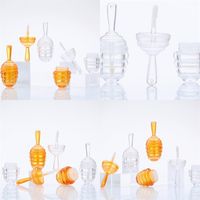 Wholesale Mini Honeycomb Lipgloss Tube Plastic Two Colors Transparent Honey Cute Empty Clear Lip Gloss Container Lipstick Organizer hy L2