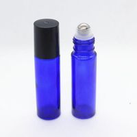 Wholesale Cobalt Blue Ml Glass Roll On Bottles With Stainless Steel Roller Ball Perfume Essential Oil Massage Thick Glass Container Portable Travel