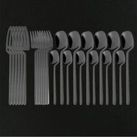 Wholesale Dinnerware Sets Mirror Stainless Steel Set Black Cutlery Spoon Fork Knife Western Utensils Silverware Tableware