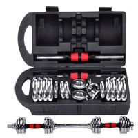 Wholesale 15kg kg kg kg electroplating dumbbell gift box with sub bell color rubber rod removable household fitness equipment1