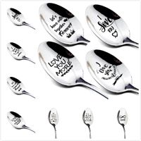 Wholesale 11 Styles Valentine s Letter Long Handle Spoon Coffee Mixing Spoon Wedding Anniversary Gift Valentine s Day party favor Spoons