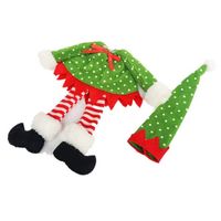Wholesale Fashion Hot Christmas Decoration supplies Polka Dot stripe red Wine Bottle Cover Bags For Christmas home party red Wine Bottle decor