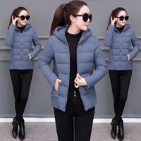 Wholesale Women s Trench Coats Women Down Cotton Winter Hooded Jacket Coat Warm Loose Short Outerwear Casual Female Bread Clothing Basic