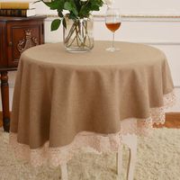 Wholesale Table Cloth Warm Small Round Tablecloth Lace Brown Household Simple Restaurant Coffee Cloth1