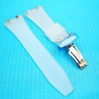 Wholesale 27mm Clear Color Rubber Strap mm Rose Gold Steel Strainless Folding Strap for AP Royal Oak mm mm Models Watch