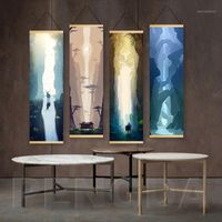 Wholesale Canvas Printed Nordic Style Anime Japan Game Poster Wooden Scroll Hanging Pictures Home For Bedroom Wall Art Decoration Painting1