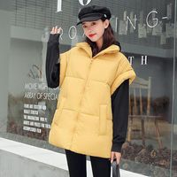 Wholesale Women s Vests Winter Woman s Long Sleeveless Coat Casual Solid Female Vest Stand Collar Cotton Padded Thick Jackets With Zipper For Lad