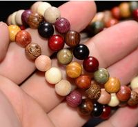 Wholesale Fashion Strands Colorful Wood Buddhist Buddha Beaded Prayer Beads Bracelet Mala Bangle Wrist Ornament Tibet Jewelery