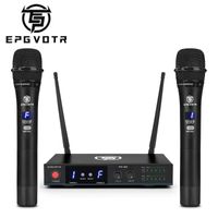 Wholesale Microphones EPGVOTR Handheld Frequency Adjustable Transmitters UHF Wireless Microphone System Channels Mic For Stage Church Family DJ