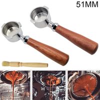 Wholesale Coffee Tea Tools mm Coffees Bottomless Portafilter For Filter Basket Stainless Steel Replacement Handle Double Ear Espresso Machine Accessory