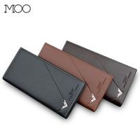 Wholesale Wallets Soft Long Thin Wallet Man Fold Multi card Slot Large Capacity Fashion Men s Leather Coin Purse Men Card Holder