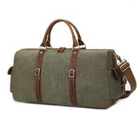 Wholesale Duffel Bags Mens Canvas Duffle Bag Big Travel Oversized Weekender Overnight Vintage Large Capacity Carry On Luggage Traveling1