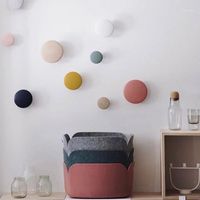 Wholesale Hooks Rails Multiple Size Wood Wall Hanger Coat Rack Colorful Round Mushroom Clothes Hook Wooden Pretty Home Decoration1