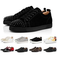 Wholesale 2020 suede leather platform Red Bottoms Studded Spikes Flats Casual Shoes High Quality Men Women Fashion low Cut Party Lovers Shoes
